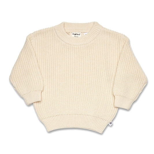 Cream Oversized Knit Jumper flatlay