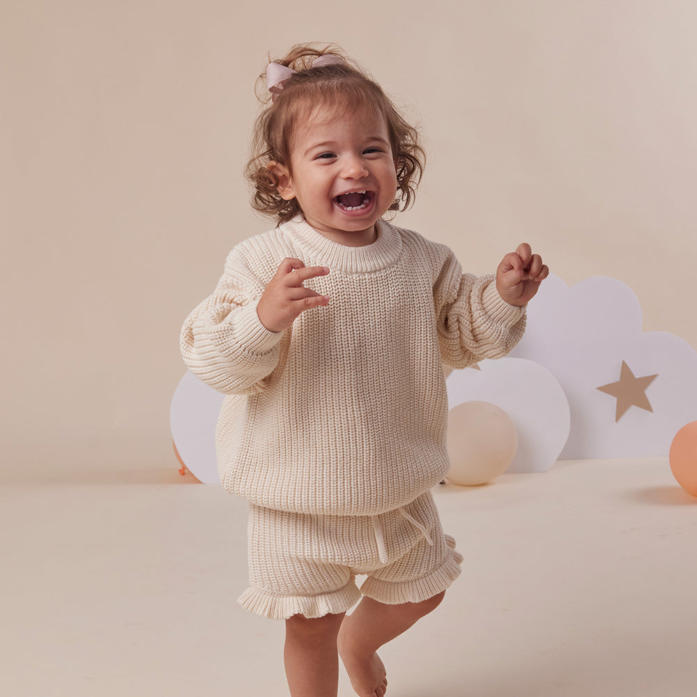 Cream Knit Bloomers