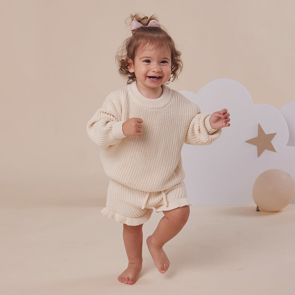 Cream Knit Bloomers