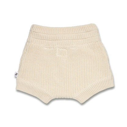 Cream Knit Shorts flatlay back
