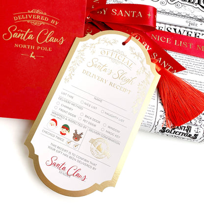 Black Bow Studio - Santa's Sleigh Delivery Receipt Christmas Gift Tag
