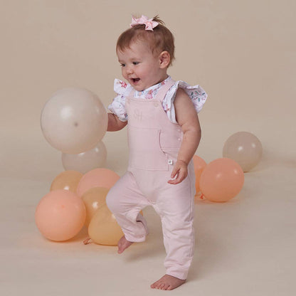 Snuggle Hunny - Baby Pink Organic Joey Overalls