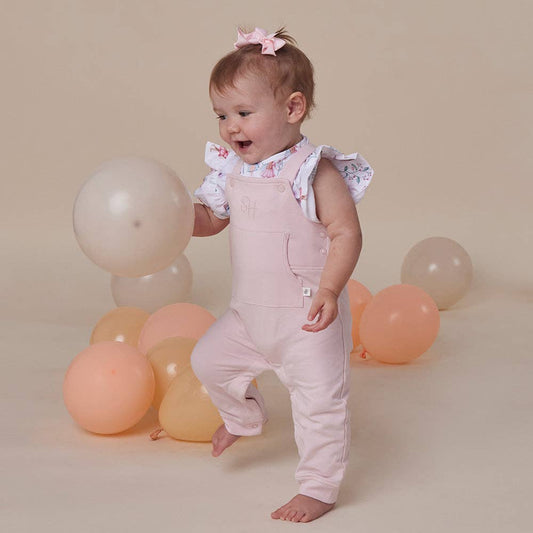 Snuggle Hunny - Baby Pink Organic Joey Overalls