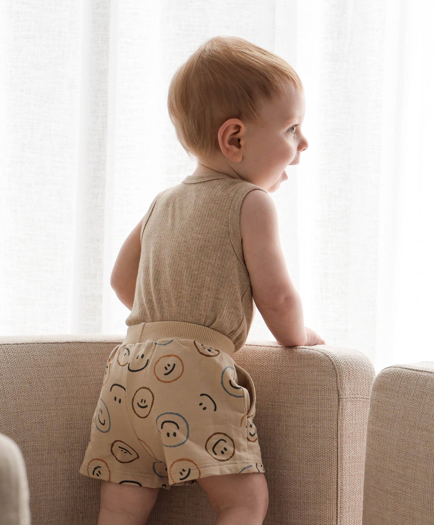 Lūmmi in Colour Babywear - Comfy Baby Singlet Bodysuit - Heather Oat