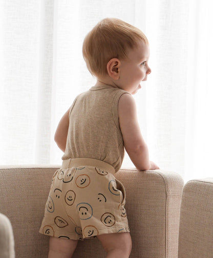 Lūmmi in Colour Babywear - Comfy Baby Singlet Bodysuit - Heather Oat