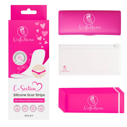 Ninja Mama - Transparent C-Section Silicone Scar Strips - Pack of 6