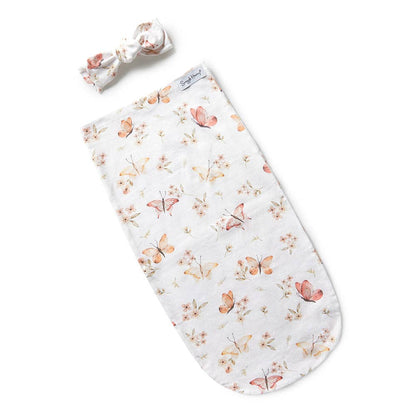 Snuggle Hunny - Butterfly Organic Snuggle Swaddle & Topknot Set