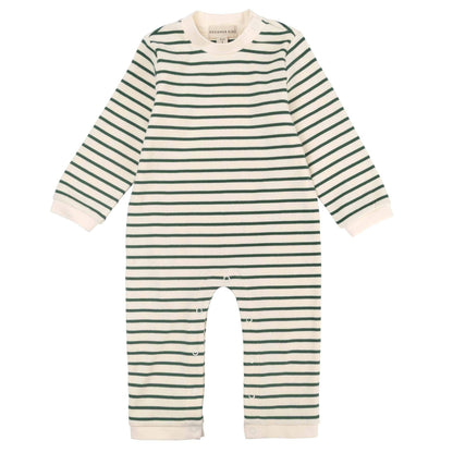 Designer Kidz - Jack Rib Stripe Romper - Forest Green
