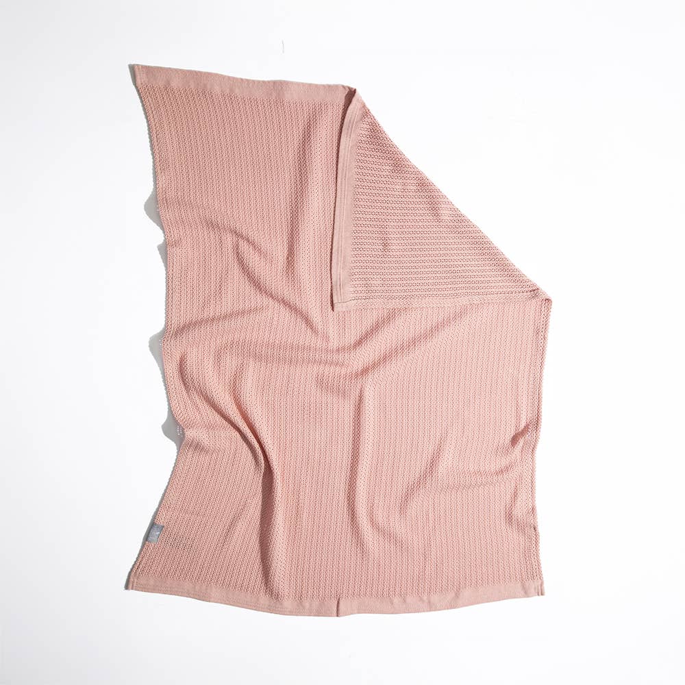 Living Textiles - Bassinet Cotton Cellular Blanket - Dusty Pink