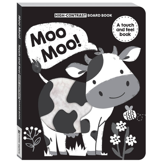 Hinkler Australia - High Contrast Moo Moo! Touch and Feel Board Book