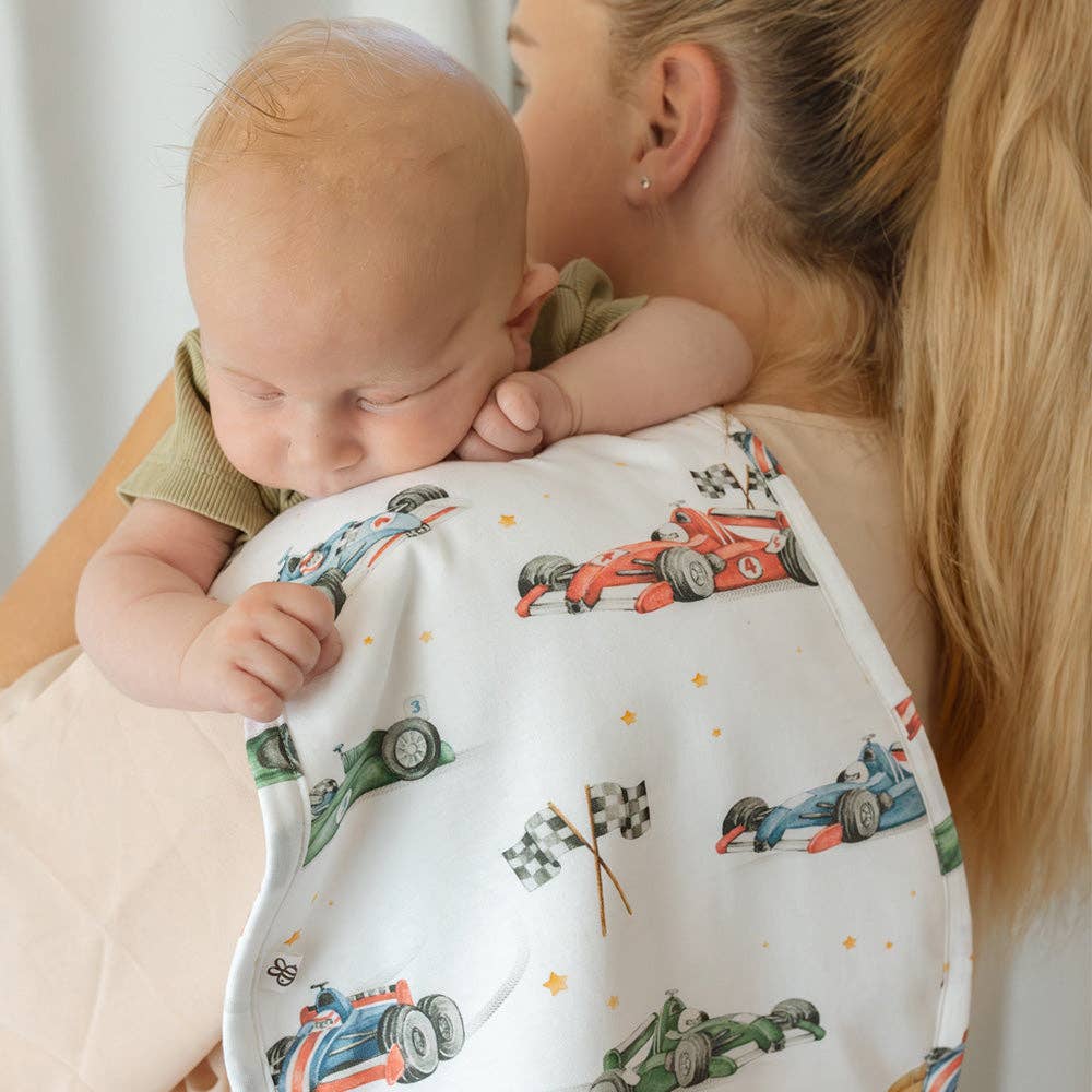 Snuggle Hunny - Little Racers Organic Cotton Burp Cloth