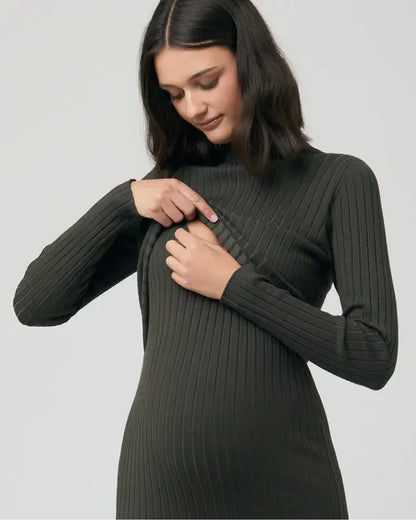 Ripe Maternity - Nella Rib Nursing Knit Dress