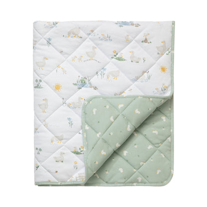 Living Textiles - Organic Jersey Quilted Cot Comforter - Goosey Goosey