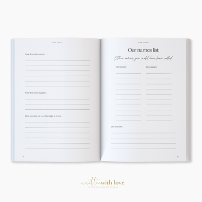 Written With Love - Baby Memory Book with Keepsake Box - Peony Pink