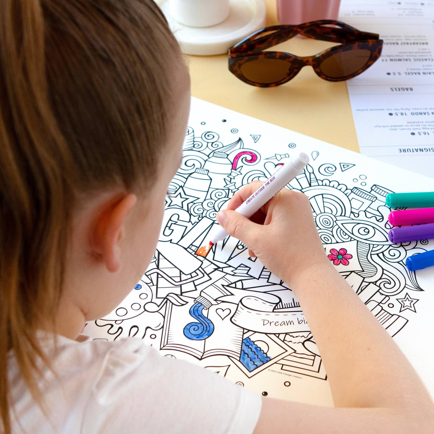 Little Change Creators - IMAGINATION | Reusable Double-sided Colour + Draw Doodle Mat