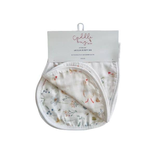 Cuddle Bug & Co - Burp Bib 2pk Goosey Gander & Meadow