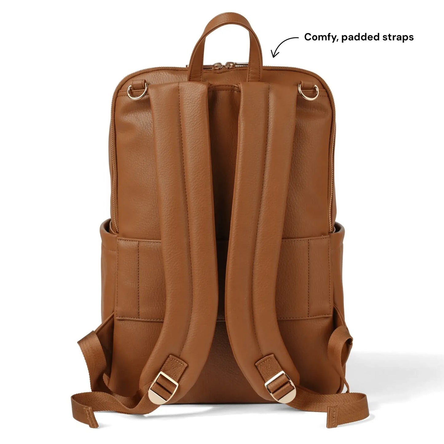 OiOi - Multitasker Nappy Backpack - Chestnut Brown Vegan Leather