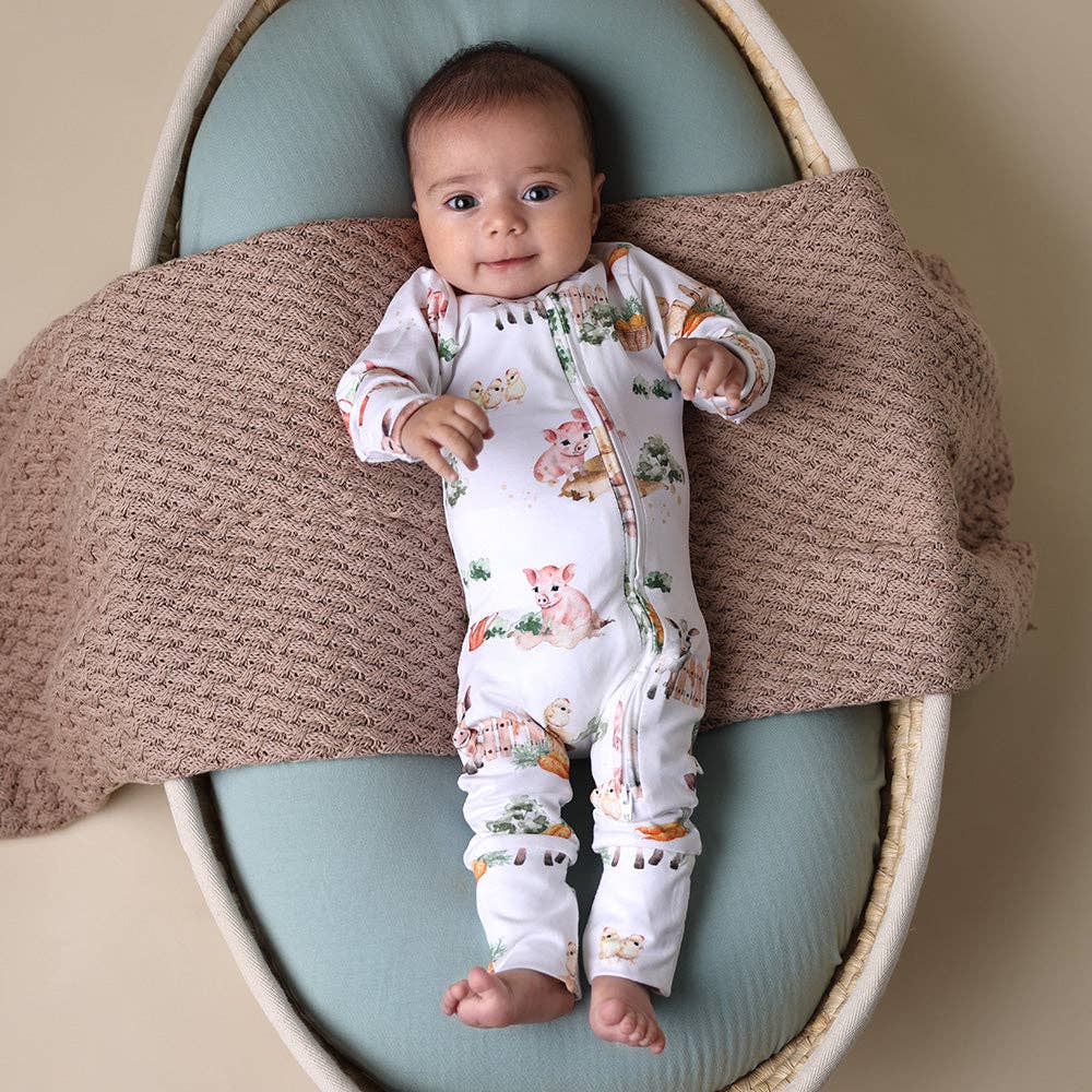 Snuggle Hunny - Farm Organic Snugglesuit Convertible Romper