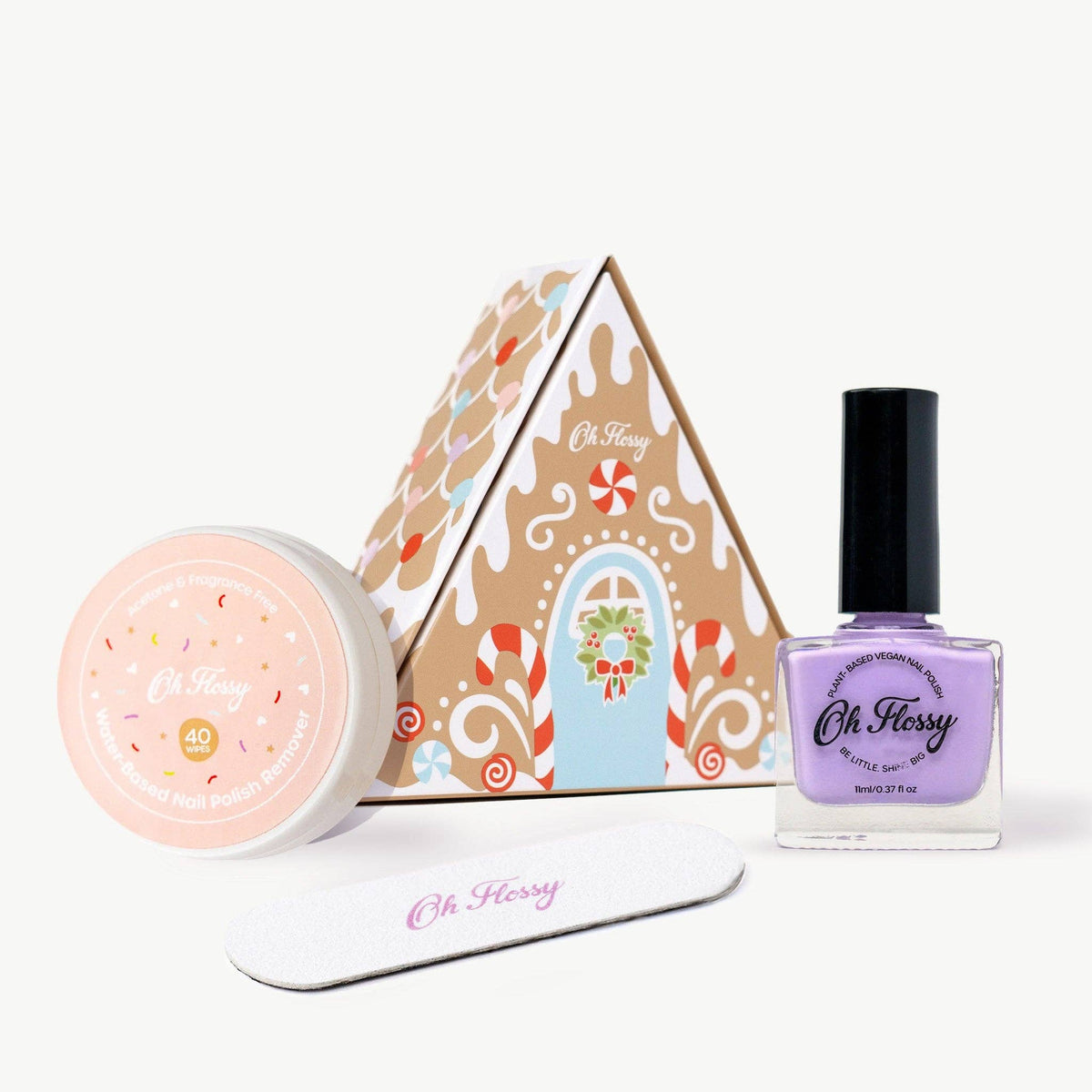 Oh Flossy - Oh Flossy Christmas Gingerbread House Mini Mani Set