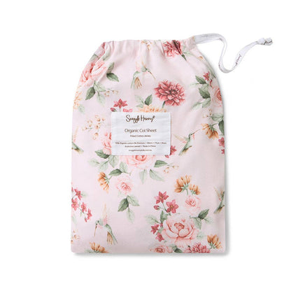 Snuggle Hunny - Birds & Blooms Organic Fitted Cot Sheet