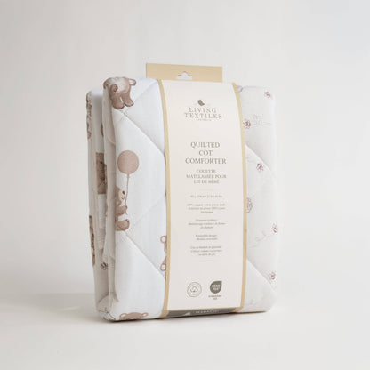 Living Textiles - Reversible Organic Jersey Cot Comforter - Cuddly Bear