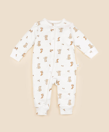Lūmmi in Colour Babywear - Organic Cotton Growsuit - Bear & Bunny