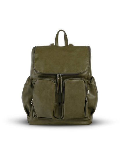 OiOi - Signature Nappy Backpack - Olive Vegan Leather