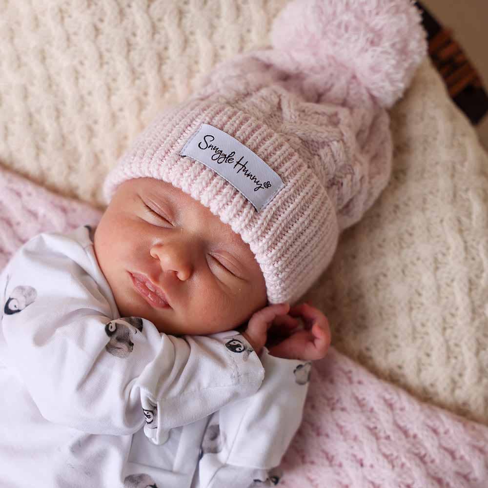 Snuggle Hunny - Blush Pink Organic Baby Knit Beanie
