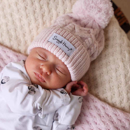 Snuggle Hunny - Blush Pink Organic Baby Knit Beanie