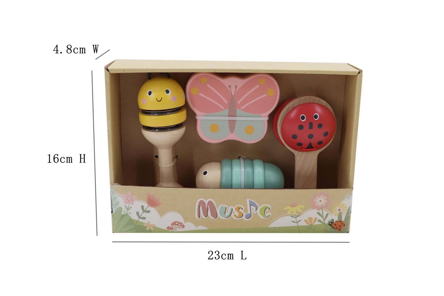 ToysLink - Wooden Happy Spring Animals Musical Instruments Set