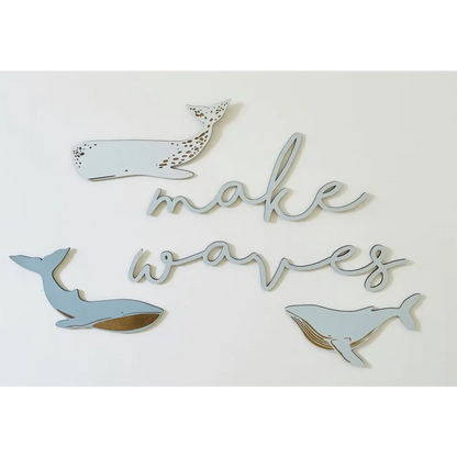 Timber Tinkers - Large Whale Decals Blue Skies