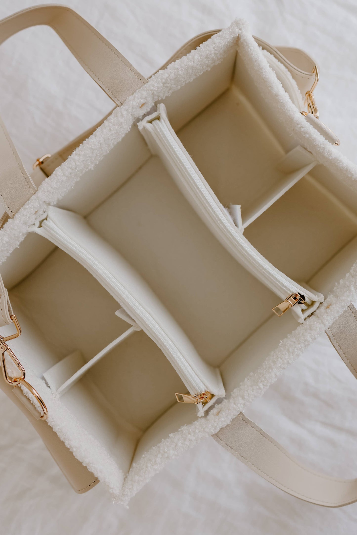 The Beige Collective - Teddy Boucle Nappy Caddy | Cream