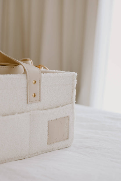 The Beige Collective - Teddy Boucle Nappy Caddy | Cream