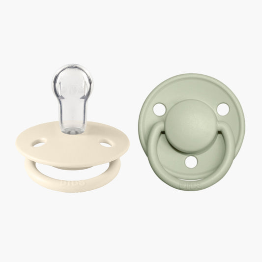 BIBS De Lux Dummies - Ivory/Sage 2-pack