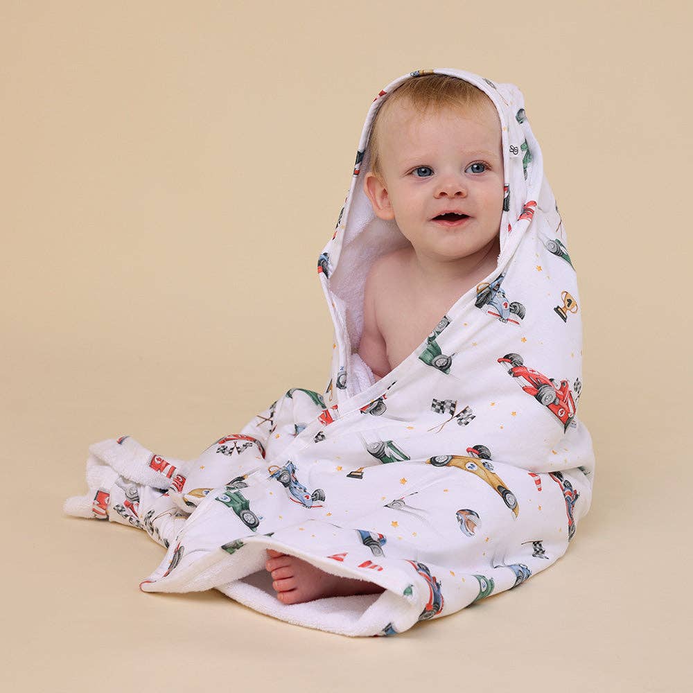 Snuggle Hunny - Little Racers Organic Hooded Baby Towel