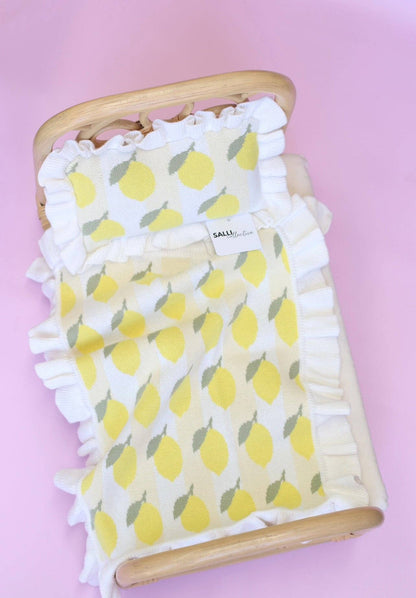 SALLI COLLECTIVE - Freshly squeezed frilled doll Blanket + Pillow set