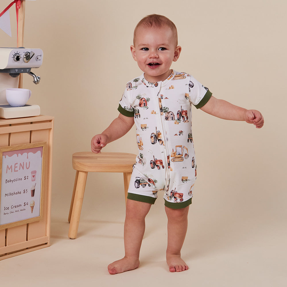 Diggers & Tractors Organic Snuggle Shortie