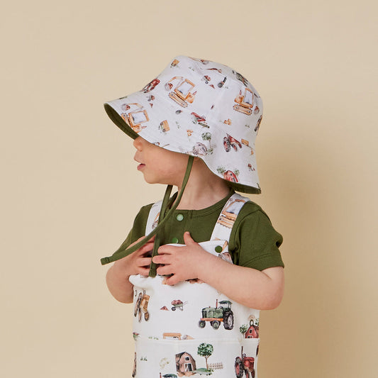 Snuggle Hunny - Diggers & Tractors Universal Reversible Pram Strap Covers