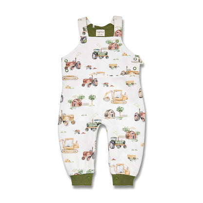 Snuggle Hunny - Diggers & Tractors Organic Snuggle Overalls