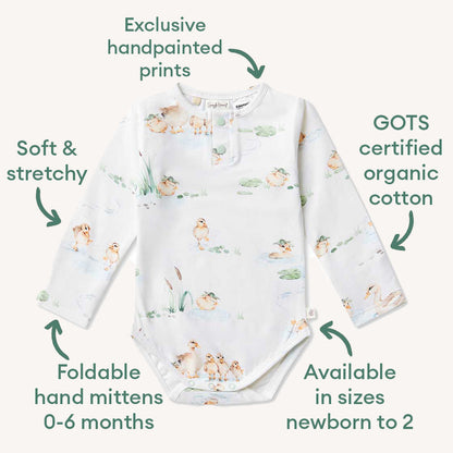 Snuggle Hunny Duck Pond Long Sleeve Organic Bodysuit