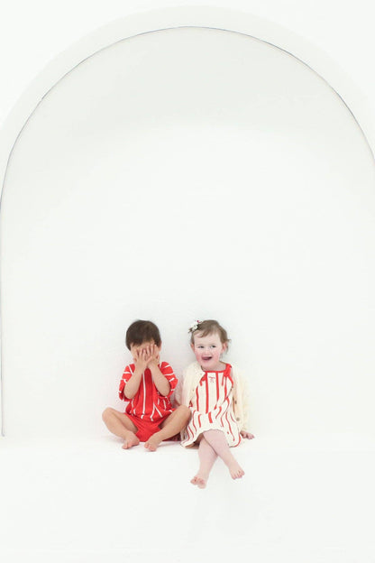 FRECKLES the label - Pre-Order Pointelle Knit Girls Tie Dress | Bow