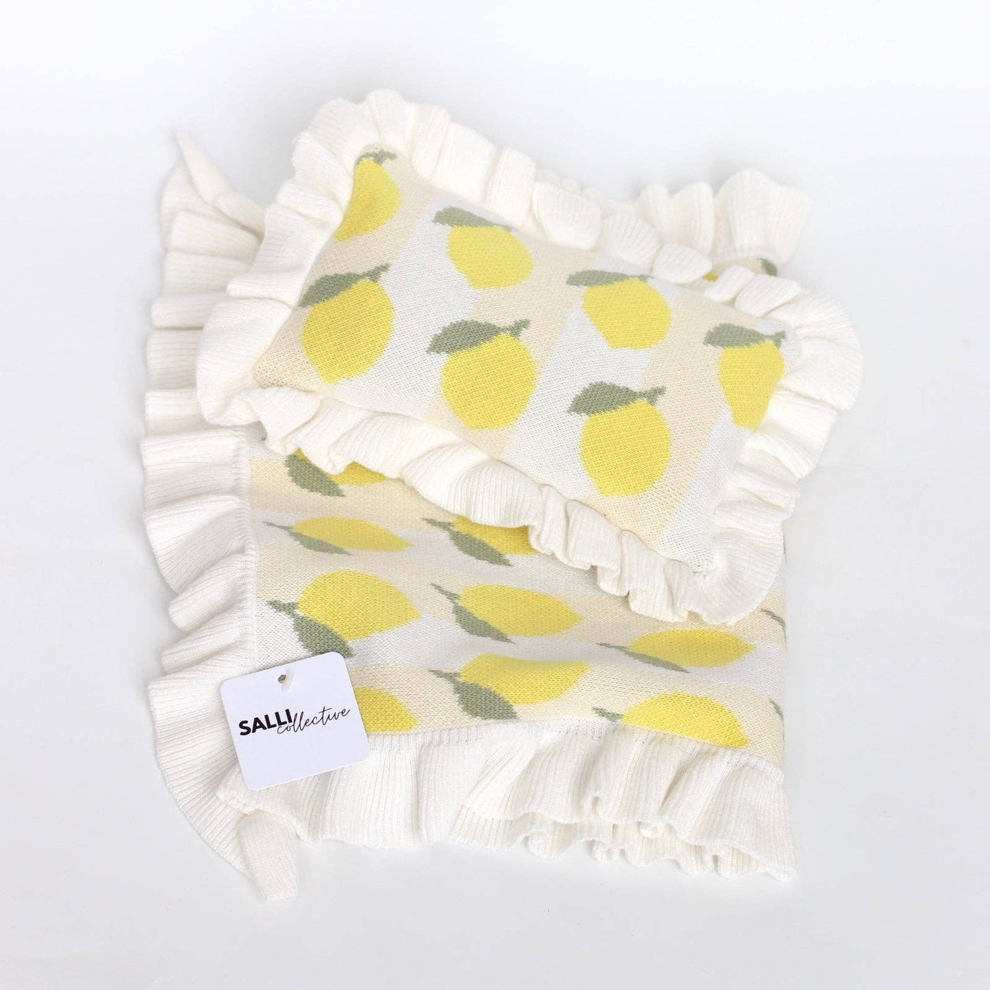 SALLI COLLECTIVE - Freshly squeezed frilled doll Blanket + Pillow set