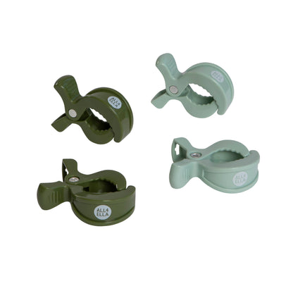 All4Ella - Pram Pegs 4pk - Sage/Forest Green