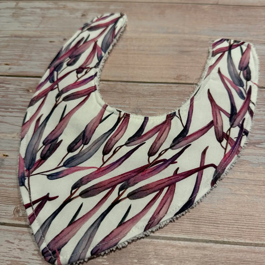 Finished with a Kiss - Baby Bib - Dribble Bib - Gum Leaves 