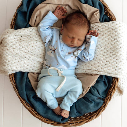 Snuggle Hunny - Baby Blue Organic Pants