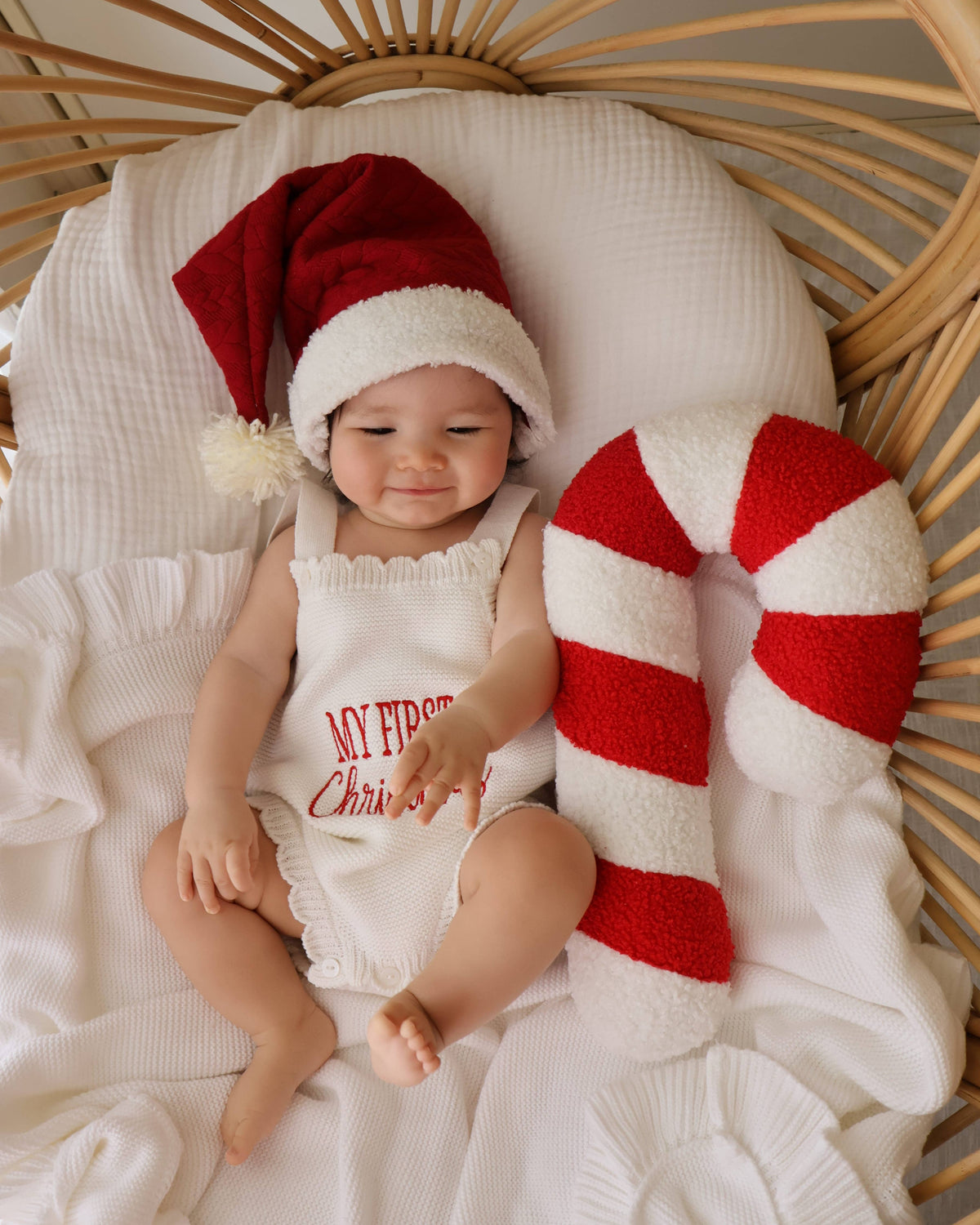 Elke & Indigo - PREORDER - My First Christmas Romper - Scallop Edge