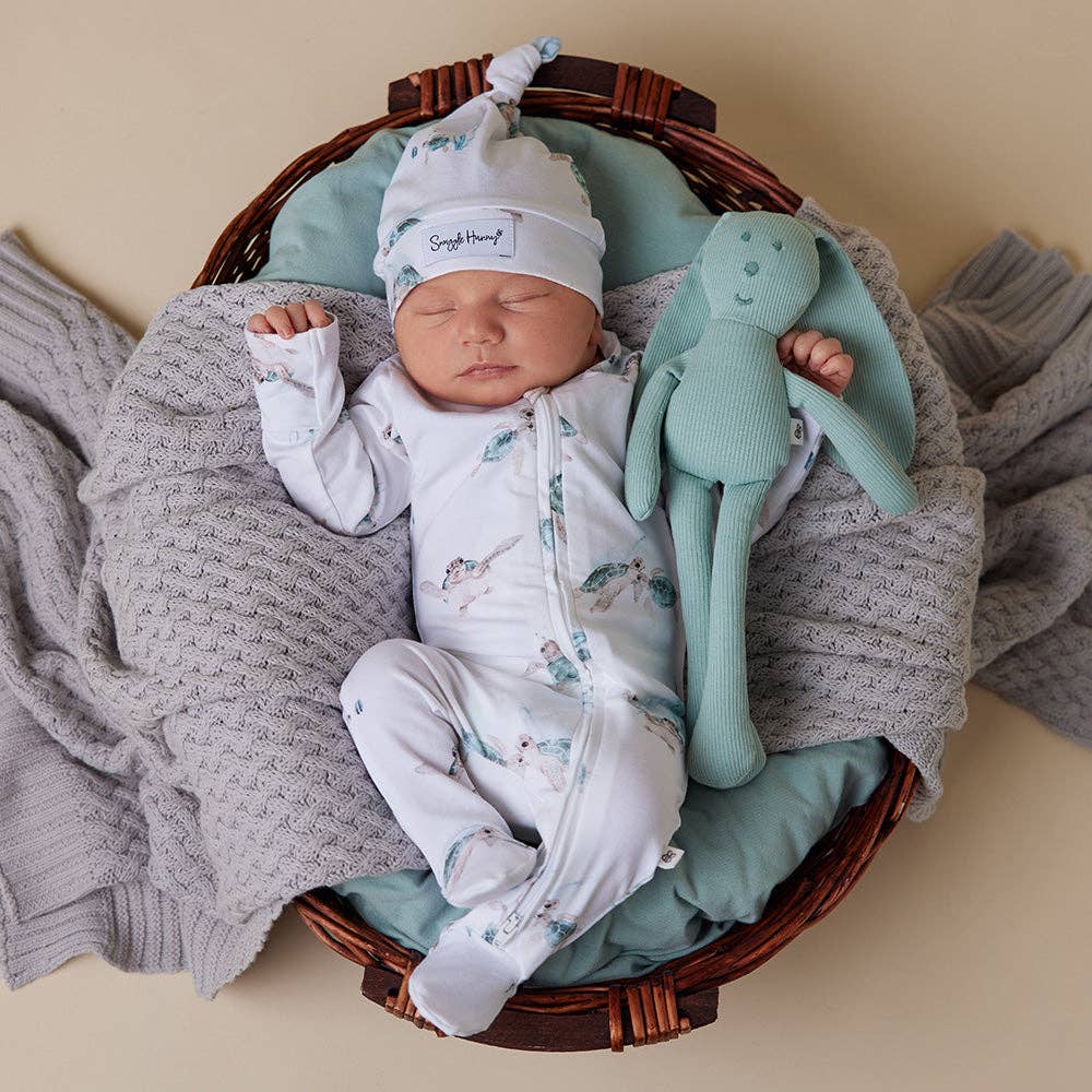 Snuggle Hunny - Turtle Organic Snuggle Sleepsuit Zip Footie