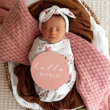 Snuggle Hunny - Butterfly Organic Snuggle Swaddle & Topknot Set