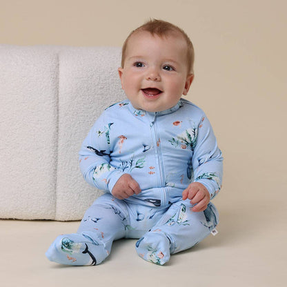 Snuggle Hunny - Blue Ocean Organic Snugglesuit Convertible Romper