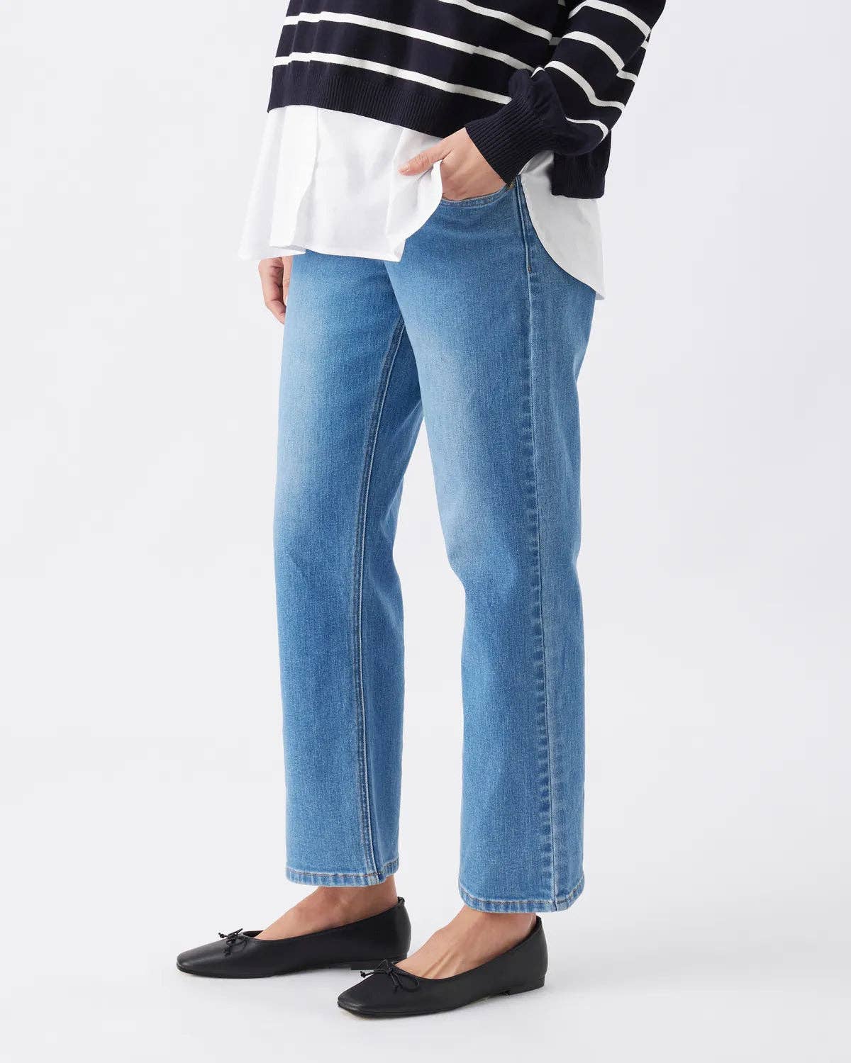 Ripe Maternity - Teddy Straight Jean Classic Blue